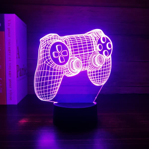 Videospillkontroller Lampe Nattlys 3D-illusjon Spill På