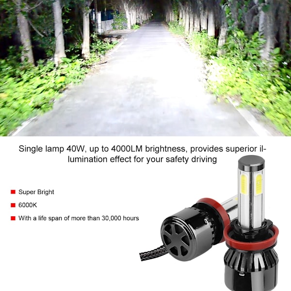 2 st 80W vita LED-strålkastare för bil LED-lampor strålkastare G7 för H8 H9 H11