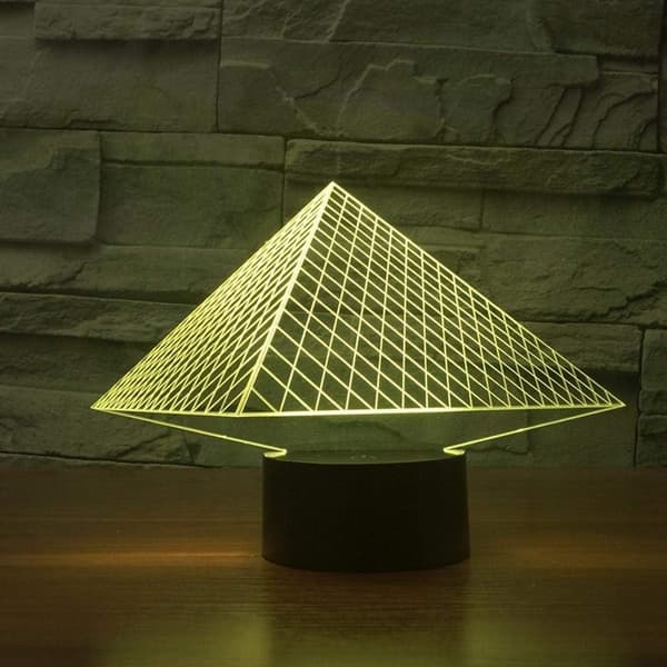 3D Illusion Lampe Vækkeur LED Natlys Touch Kontrol 7