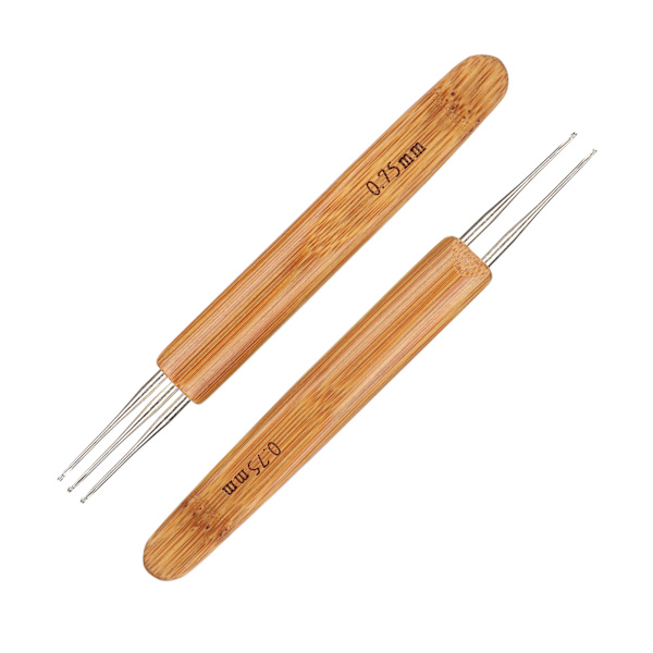 Dreadlocks virka kit 3 krok 2 krok bambu skaft rostfritt stål nål fläta hårverktyg