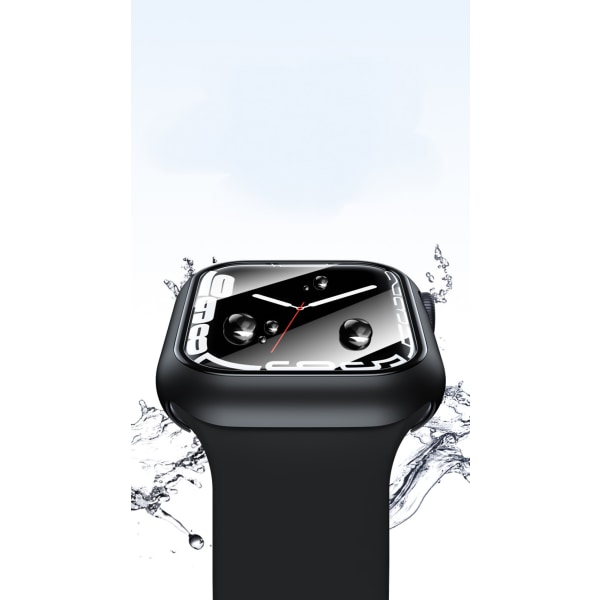 2 stk. vanntett etui kompatibel med Apple Watch 41mm Series 8 med herdet glass skjermbeskytter hard PC støtfangerdeksel