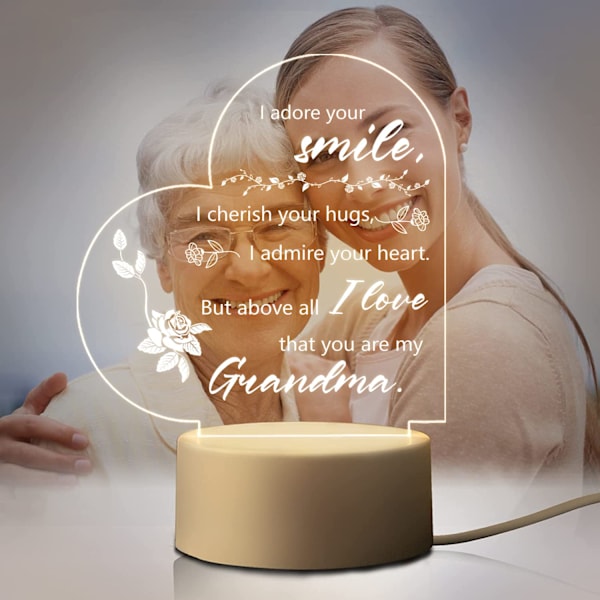 Mors Dag Presenter till Mormor från Barnbarn, Mormors Födelsedagspresenter Nattlampa