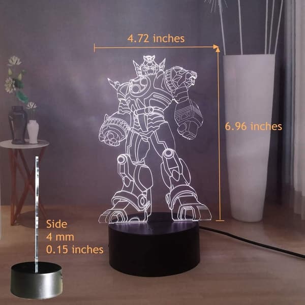 3D LED nattlampa, tecknad USB fjärrkontroll sovrum sängbord