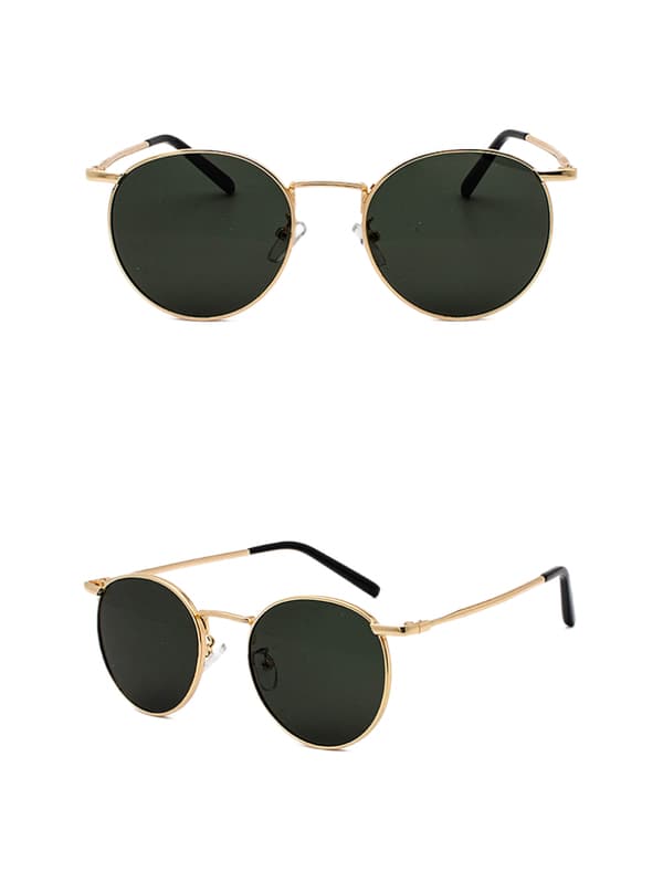 Runde, trendy solbriller med reflekterende glass