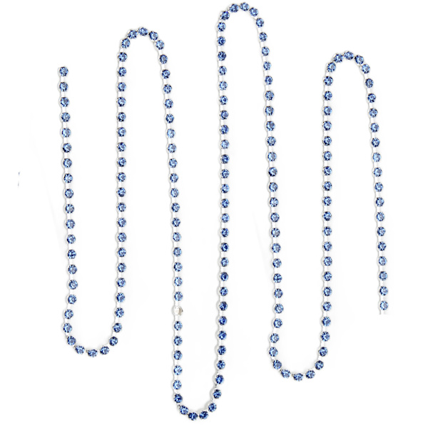 5 meter Rhinestone kedja Stark Praktiskhet Glänsande Färgglada Runda Rhinestone Klokedja för DIY KläddekorationLjusblå