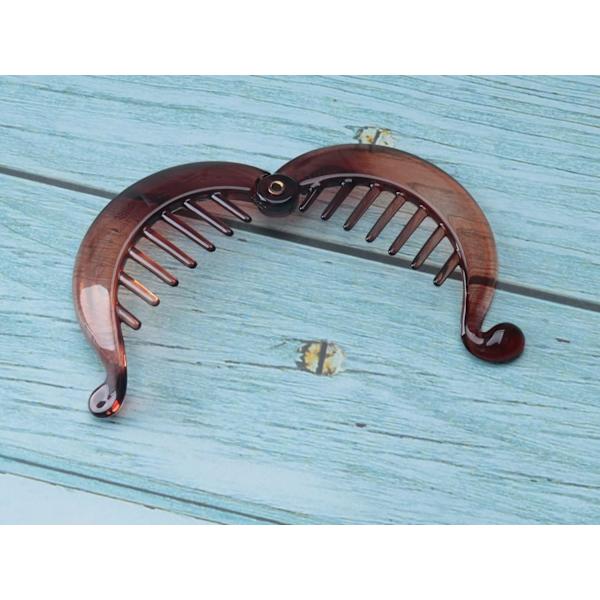 2 kpl Pieni Banaani Hiukset Klipsi Kampa Muoti Lukitus Pyöreä Muovi Fishtail Hiukset Klipsi Grips Poninhäntä Haltija Black and Brown