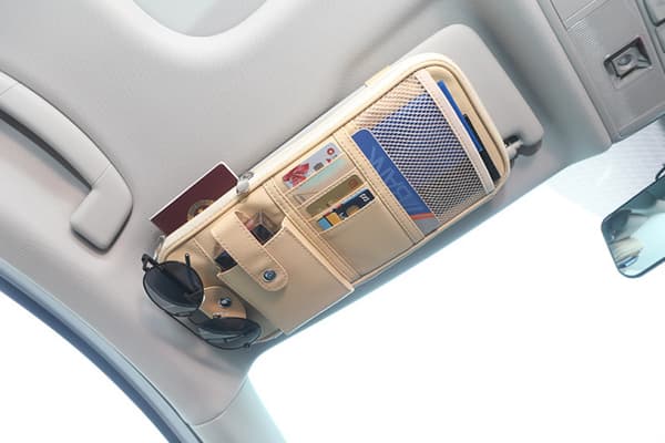Multifunktion PU Bil Solskærm Opbevaringspose Auto Briller Tic