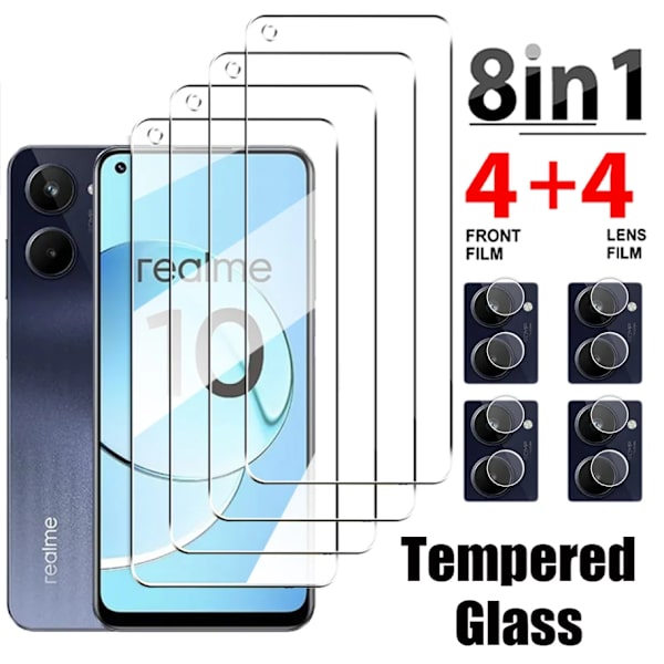 8IN1 Härdat glas för Realme C25S skärmskydd kameraskydd