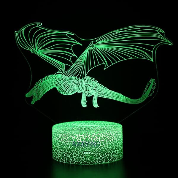 3D Nattlys LED Illusjon Skrivebord Bordlampe 7 Farger Endres