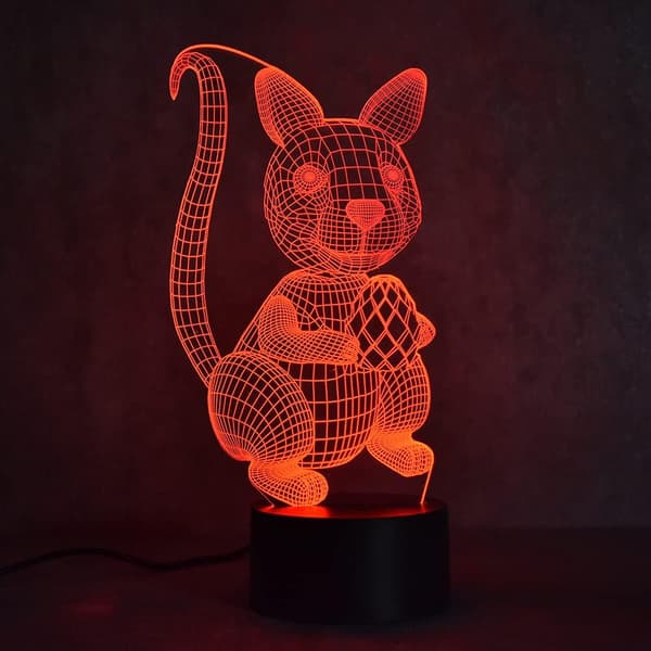 Egern 3D Illusion LED Natlampe Bordlampe, Firstone 7 Farver