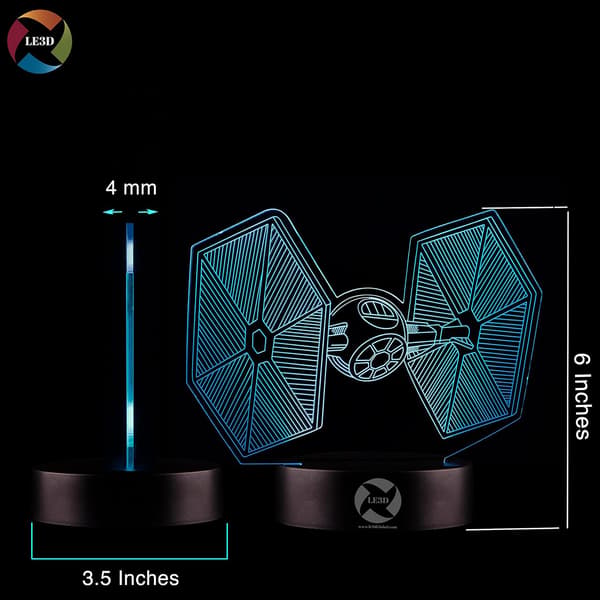 3D Optisk Illusjon Nattlys - 7 LED Fargeskiftende Lampe
