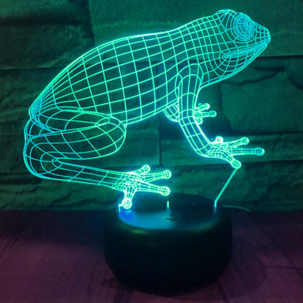 3D Groda Nattlampa Bord Skrivbord Optisk Illusion Lampor 7 Colo