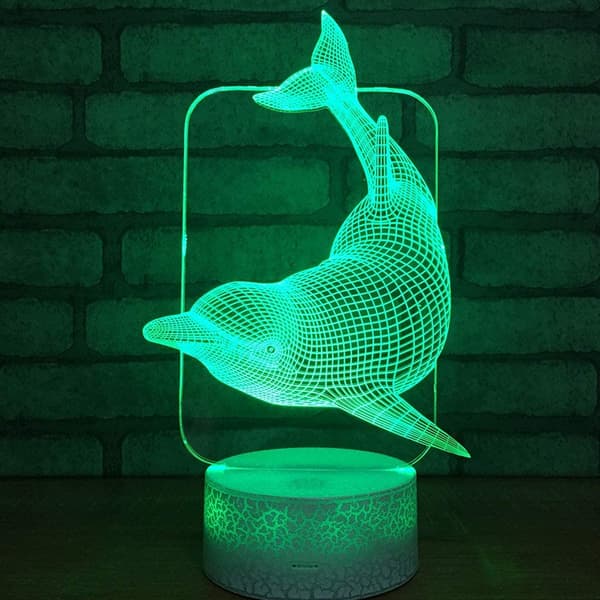 3D LED Hjort Optisk Illusion Sensor Natlampe med Smart T