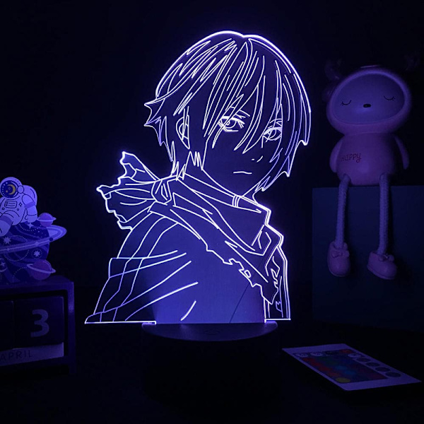 LED-lampe Anime Noragami 3D nattlys for soverom dekor gutter bursdagsgave Manga Noragami figur akryl bordlamper for gutter jenter gave sovelampe