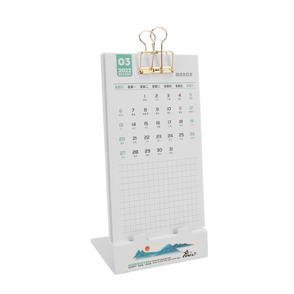 2022 Skrivebords Kalender Enkelt Design Tiger År Blank Overflade Robust Holdbar Bred Anvendelighed Mini Kalender 2022