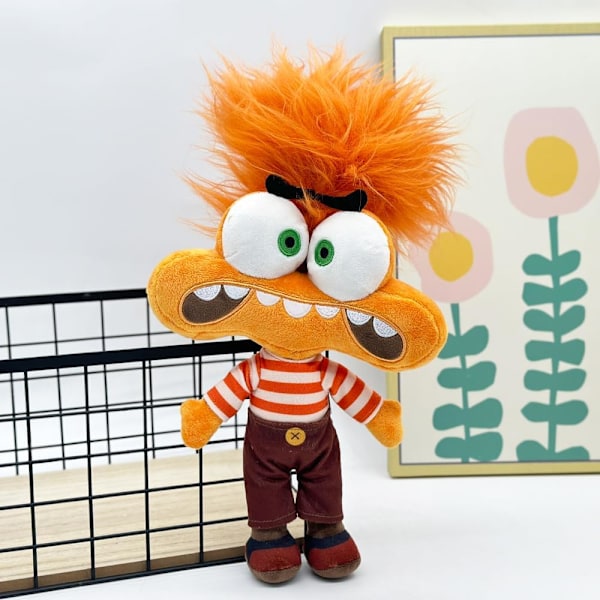 Inside 2 Plysch, Stoppade Figurer Dockor Ångest Förlägenhet Tristess Plyschdjur Leksak för Filmfans, Perfekt Födelsedagspåsk för Pojkar Flickor Fans Orange