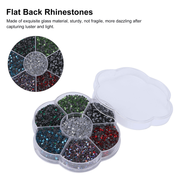 10080 stk flate bakre rhinestones blendende fargerike DIY robuste iriserende rhinestones runde perler for manikyr sminke type 1