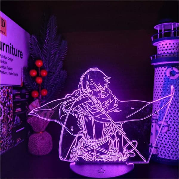 Uudet 3D LED -yövalot Levi Ackerman Anime LAMPPU 7/16 väriä