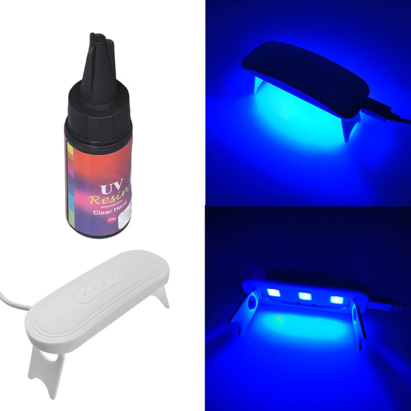 UV-hartssats härdningslampa 25g UV- set för smyckenstillverkning Telefonfodral Hantverkstillverkning för gör-det-själv-nybörjare Röd Tag