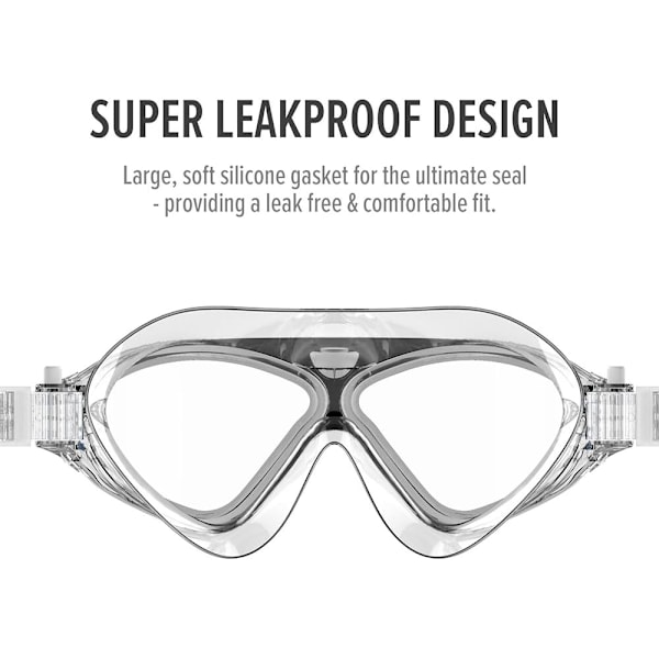OutdoorMaster Simmask - Bred Synfält Simmask & Glasögon Anti-imma Vattentät L.Blå Black