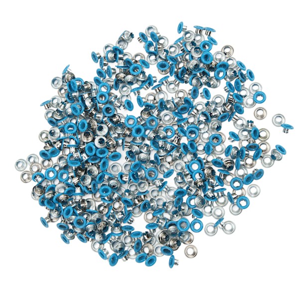 500 st Öglett Grommet Rund Kant Färg Fint Utövande Bra Seghet Metall Öglor för Skor KläderBlå