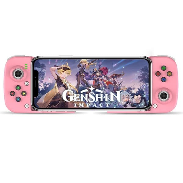 Bluetooth-kontroller for iPhone, Android, direkte avspilling, lav ventetid, telefonkontroller-spillkontroller-joystick for Galaxy S23 S22 S21 20 Ultra, iPhone 14 13 1 Pink
