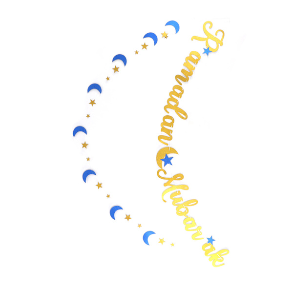 Ramadan Mubarak Banderoler Vakkert Design Eid Mubarak Banderoler for Vegg Peiser Dører Festdekorasjon