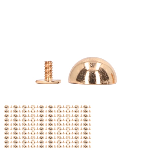 100 set svampnit nitar 12mm hög hårdhet rund huvud läder nitar för att dekorera punk kläder skor väskor husdjur krage guld