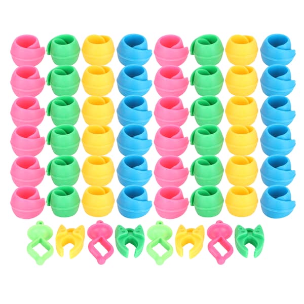 56 st Bobbin Thread Buddies Silikonhållare Klämmor Klämmor Spole Huggers Broderiverktyg