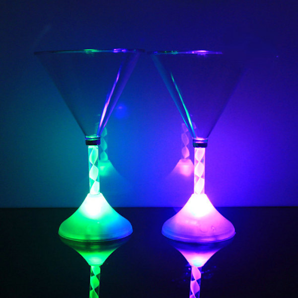 LED-ljusutsändande blinkande vinglas, cocktailvinglas med glödande bägare (5 st)