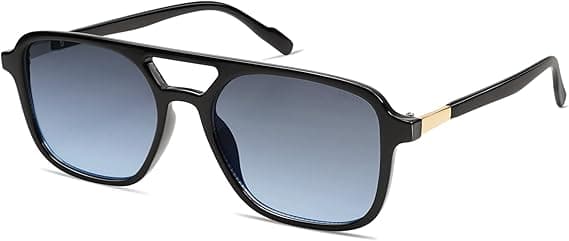 Retro Aviator Solglasögon för Kvinnor Män, Trendiga Rektangulära Dam Herr Solglasögon SJ2202