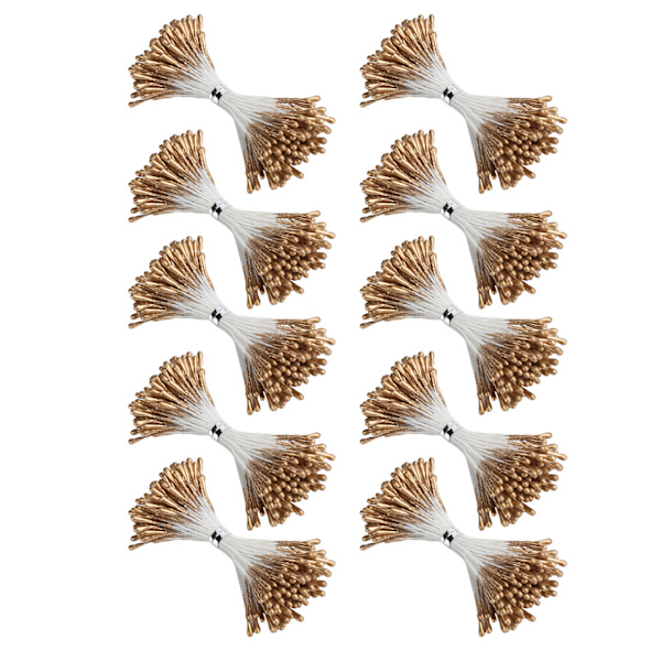 Perle Støv Golden Gips Simulation Dobbelt Ende Kunstig Buket Fremstilling Tilbehør(1mm（#3） 1440)