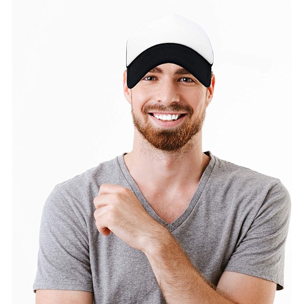 Tvåfärgad Trucker Hat Sommar Mesh Cap med Justerbar Snapbac R