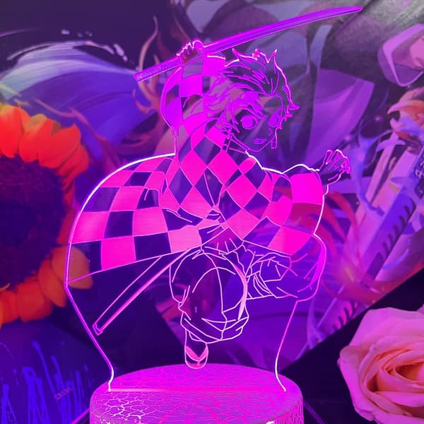 3D Illusion Anime Lampe til Børn, Farveskiftende Natlamper