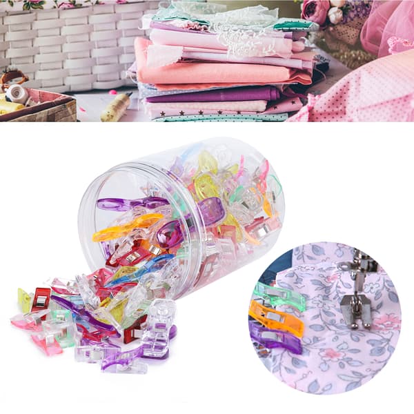100 stk Quilting Clips Plast Små Fargerike Hemming Clips PatchWork Sytilbehør