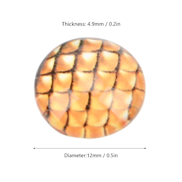 20 stk. Drageskala Resin Flade Cabochons Lyse Farver 12mm Dome Cabochons Ædelstene til DIY Halskæder Armbånd Øreringe