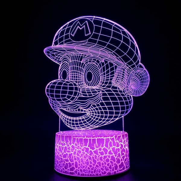 3D Illusion Natlampe LED Skrivebordslampe Touch Kontrol 7 Farver