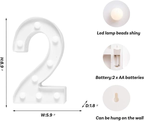 LED Bogstav Lys Alfabet Lysende Skilt til Natlampe Hjem