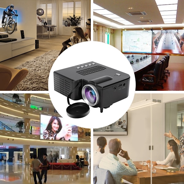 UC28B Micro LED-projektor 1080P  Bærbar husholdningsprojektor 500Lumens 5V 2AAU-plugg 110~240V