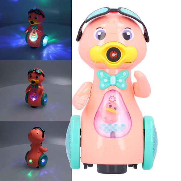Elektrisk bubbelmaskin för barn, automatisk bubbelmaskin, tecknad anka bubbelblåsare med ljus