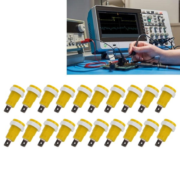 20 stk/sett bananplugg hunnkontakt 4mm/0,16 tommers messingterminal stabil strøm for skip RVer lastebiler Yellow