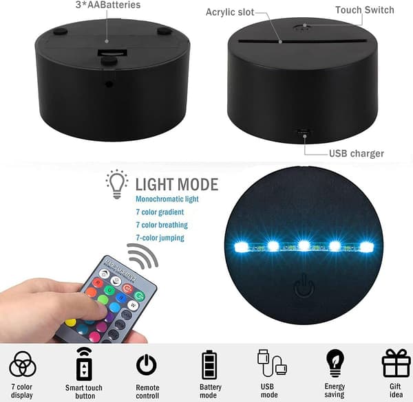 3D Videospil Controller Lampe Natlys 3D Illusion Spil O