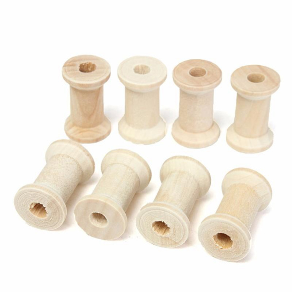 10 kpl puinen tyhjä lankakela luonnollinen puun väri 14mm x 12mm DIY