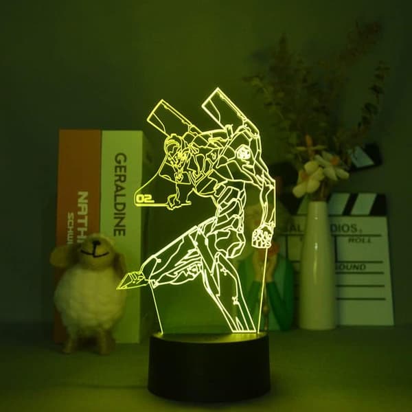CLYARTPS Anime Evangelion 3D LED-lampa EVA-01 Test Type Figur
