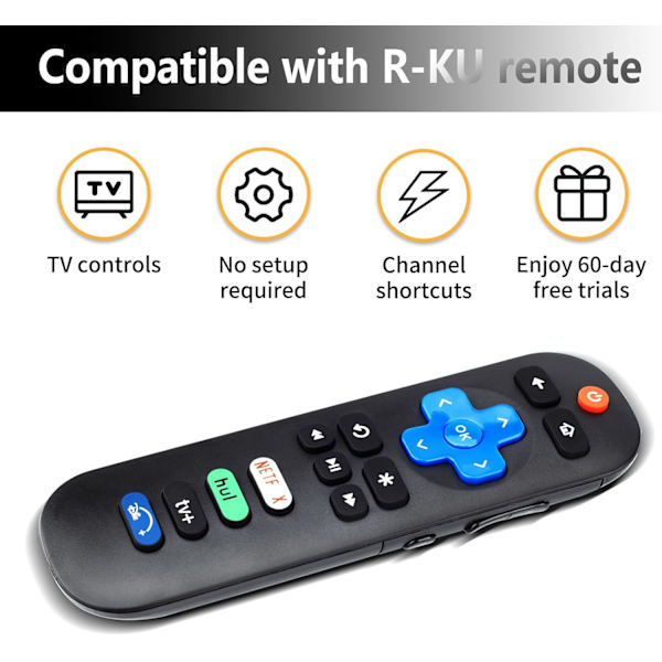EFGWXYZ 【2-pack】 Ny universell TV-fjärrkontroll Roku TV, ersättningsfjärrkontroll kompatibel endast med Roku TV-ersättning TCL Roku/för Hisense Roku/för Onn Rok