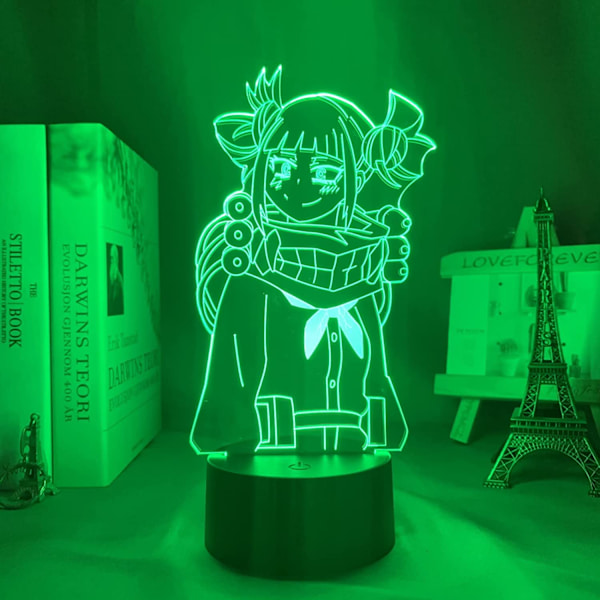 My Hero Academia Lampa, My Hero Academia Födelsedag Dekorationer, Himiko Toga Ochako Uraraka Shoto Todoroki Izuku Midoriya Figur 3D Nattlampa
