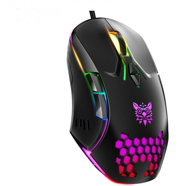 Trådbunden spelmus med RGB-belysning för PC