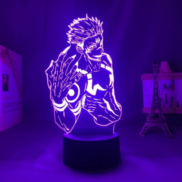 Jujutsu Kaisen Gojo 3D Illusionslampa med Smart Touch, RGB-effekt, USB-driven, Kreativ Japansk Anime 3D-lampa - Perfekt Present