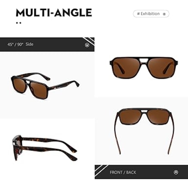 Polarisoidut Retro Aviator -aurinkolasit naisille ja miehille, vintage 70-luvun neliönmalliset aurinkolasit