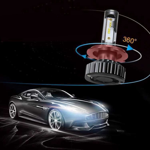 LED Bilfrontlys Super Lys Erstatning Bilfrontlys Pærer Kortslutning Beskyttelse Mini Auto Lamper H1